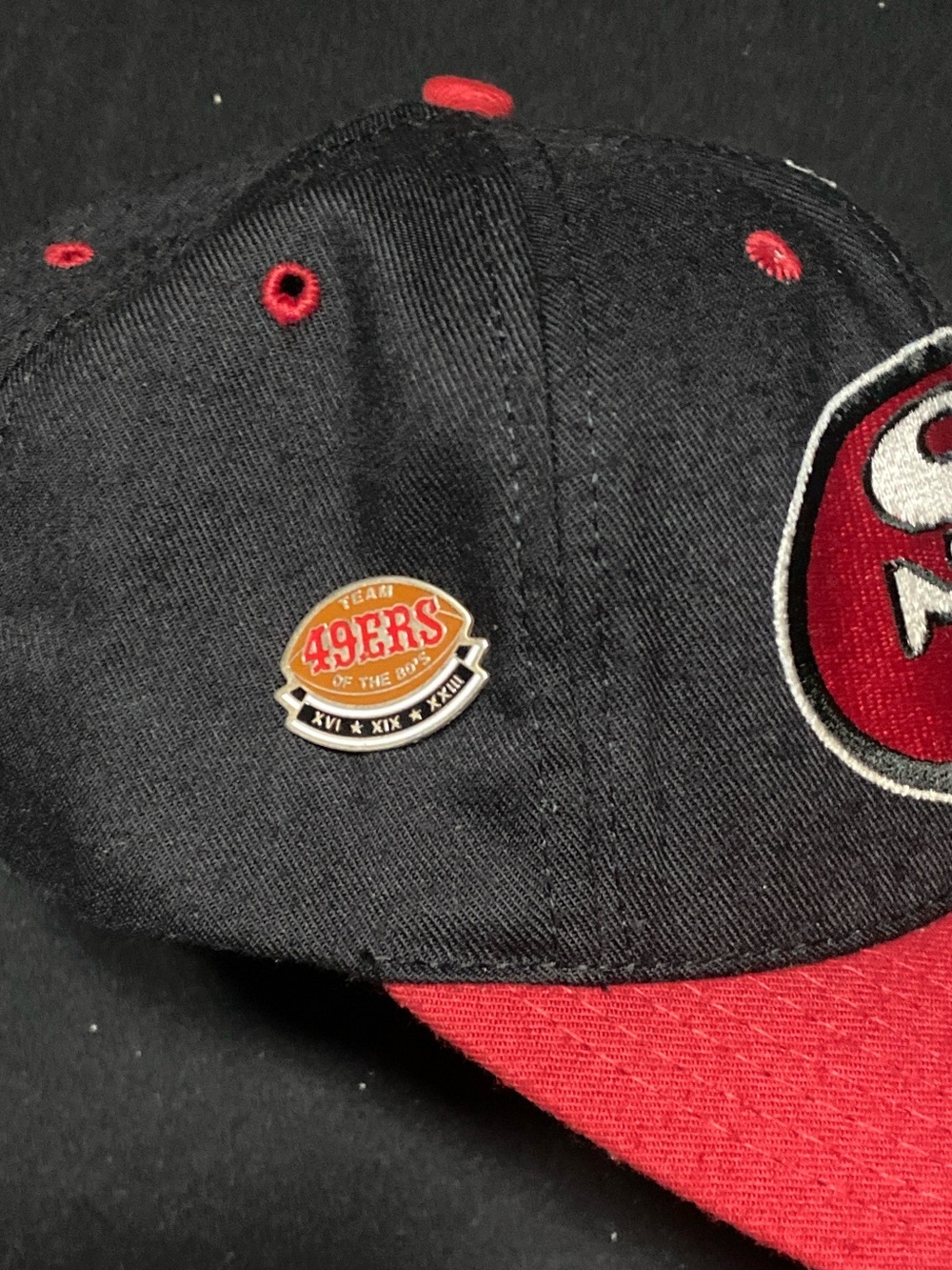 STARTER San Francisco 49ers Black and Red Fitted Trucker Hat Sz 7.5 - Picture 3 of 6